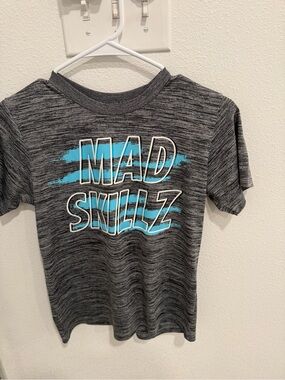 Boys tek gear Gray 'Mad Skillz' Tee with Blue Accent